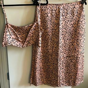 Reformation Silk Skirt & Crop Set